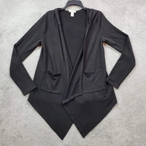 Cárdigan Wish and Whim para mujer mediano negro frente abierto con capucha - Imagen 1 de 6