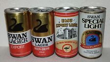 EMPTY Nice set 4 Australian beer cans from Swan Lager SSteel 370ml
