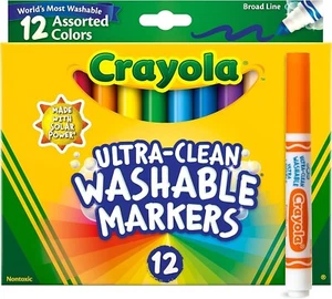 Crayola Broad Line Markers (12ct), Washable Markers For Kids, Arts And Crafts 3+ - Picture 1 of 5