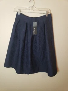 NWT Allegra K Navy Pleated Puffy Women's Size M Skirt - Picture 1 of 6