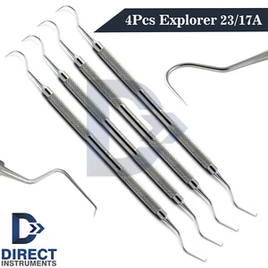 4pz Sonde Dentali 17/23A Explorer Diagnostica Calcolo Carie Gancio Restauri - Foto 1 di 4