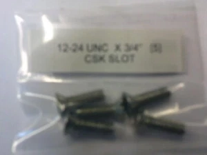 TORNILLOS DE CABEZA DE RANURA CONTRAHUNDIDOS UNC 12-24 X 3/4" X 5 - Imagen 1 de 1