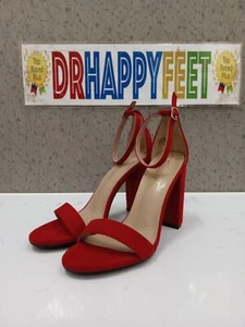 Dream Pairs Hi Chunk  Suede Heels Women's Size 7 Red AAADECEY New - Foto 1 di 4