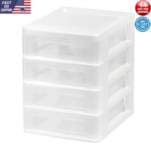 4-Drawer Compact Desktop Organizer Box Stacking Small Storage Unit Easy Access - Picture 1 of 7