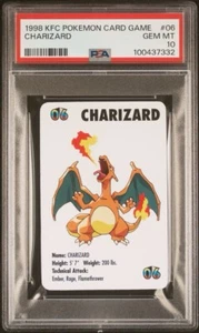 Charizard #06 Pokemon Juego de Cartas Coleccionables Mini KFC 1998 Nintendo WOTC PSA 10 - Imagen 1 de 3