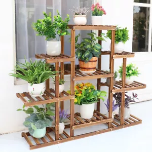 Wisfor 6 Tiered Wooden Plant Stand Pot Flower Rack Bonsai Holder Book Shelf - Picture 1 of 13