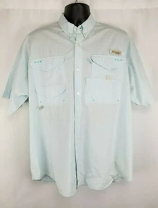 COLUMBIA Hombre L Super Bonehead Omni Sombra Aqua/Azul a Cuadros S/S Ventilada Fishng Camisa - Imagen 1 de 9