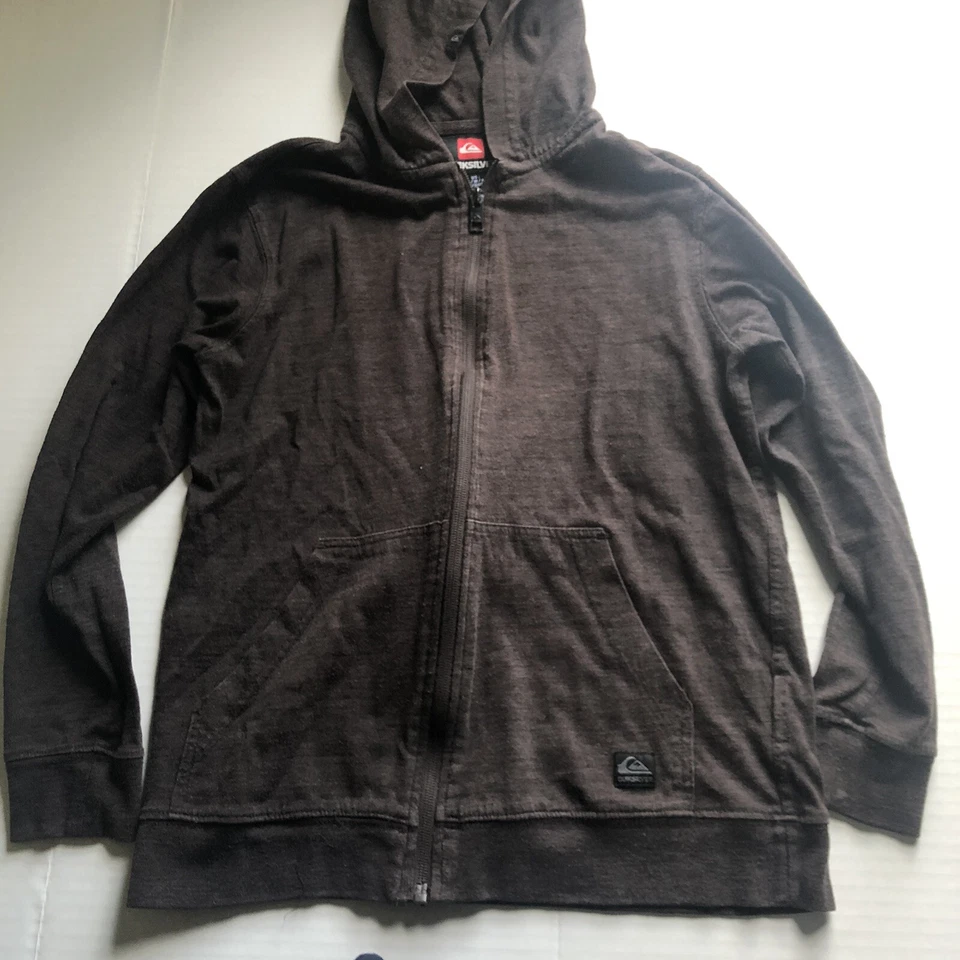 Sudadera con capucha Quicksilver marrón cremallera completa niños talla M A2003 Foto 1 de 4