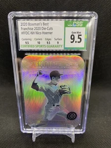 2020 Bowman Best Die Cut Inverse Nico Hoerner RC rifrattore CSG 9,5 con 10 sub - Foto 1 di 2