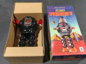 Ha Ha Toy Schylling Red Metal 9" Mechanical Planet Robby The Robot - Black - Picture 1 of 5