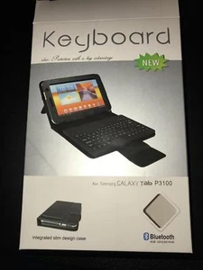Bluetooth Keyboard Leather Case/Stand for 7" Samsung Galaxy Tab 2 Tablet PC - Picture 1 of 11