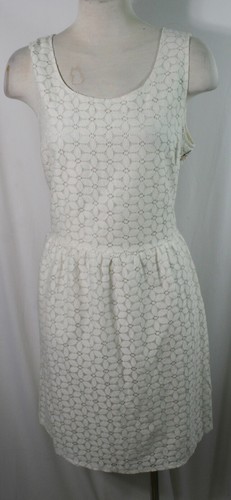 OFF WHITE Abito in pizzo cotone curvo lunghezza ginocchio senza maniche bianco sporco taglia L