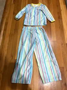 2pcs Girls Pin Stripes Set Pajamas Sleepwear Nightwear - XS - Picture 1 of 3