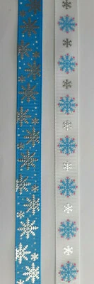 Christmas Ribbon Snowflake - Gift Wrap Baby - 16mm Grosgrain - 2 metres - Image 1 of 3