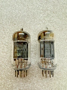 1953 SYLVANIA JHS-12AU7 Black Plate Low Noise Matching Pair Preamp Tubes - Picture 1 of 2