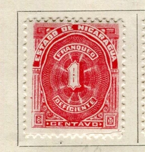 NICARAGUA; 1899 early classic Postage Due issue Mint hinged 1c. value - Picture 1 of 1