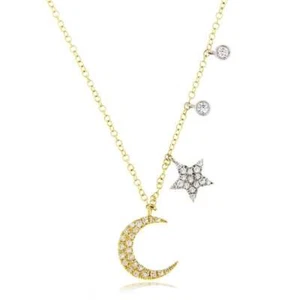 Meira T Essential Moon and Star Diamond Necklace - Picture 1 of 5