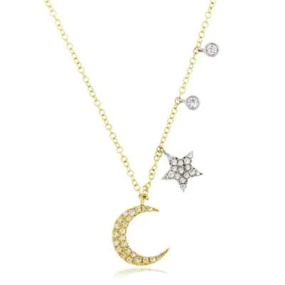 Meira T Essential Moon and Star Diamond Necklace - Image 1 of 2