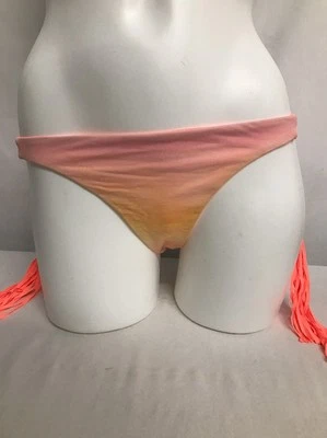 BETTINIS FRINGE LOOP TIE SIDE FRINGE BIKINI SWIM BOTTOM PANT ORANGE LARGE $65 Foto 1 de 4
