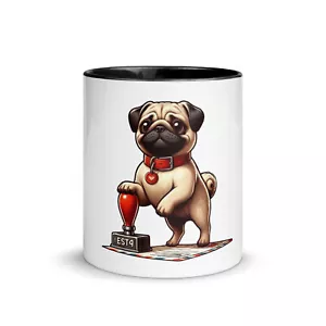 Pug Dog using a stamp Mug with Color Inside copy - Picture 1 of 14