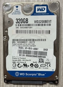 Hard Disk Western Digital 320GB SATA 2.5" WD3200BEVT usato, in ottime condizioni - Foto 1 di 2
