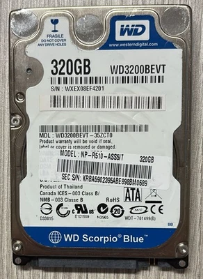 Hard Disk Western Digital 320GB SATA 2.5" WD3200BEVT usato, in ottime condizioni - Immagine 1 di 2