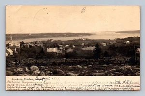 1907 Stockton Harbor Maine Vintage Scenic Real Photo Postcard - Picture 1 of 2