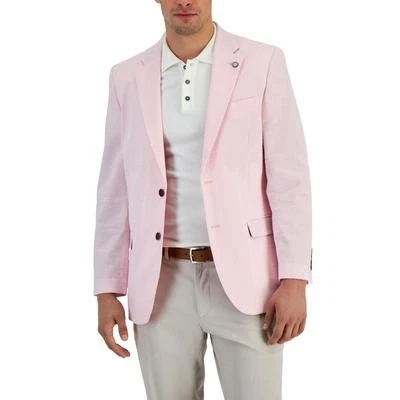 Blazer Abrigo Deportivo Nautica Para Hombre Calce Moderno 44 R Rosa Rayas Elástico Foto 1 de 1