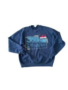 Vintage Mount Vernon Crewneck Sweatshirt Embroidered Blue Adult L Grandma Core - Picture 1 of 4