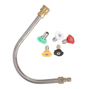 Stainless Steel Brass Pressure Washer Wand 45° Curved Rod 4000psi - Picture 1 of 16