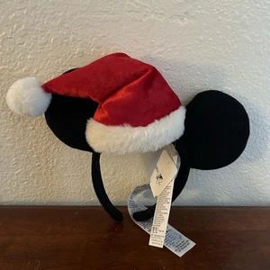 NEW!  Disney Parks Mickey Santa Hat Minnie Ears Headband Christmas Holiday 2022 - Picture 1 of 5