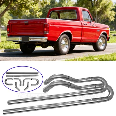 Kit de tubo de escape de mandril recto de acero inoxidable de 2,5" para Ford F100 F200 Foto 1 de 4