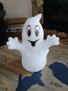 Popcorn Halloween 10" Fantasma Fuso Plastica Funzionante Luce Bianca - Foto 1 di 6