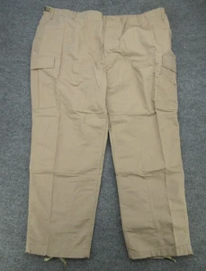TRU-SPEC Pants Mens 3XL Regular Khaki Ripstop BDU Tactical Cargo Double Knee - Picture 1 of 19