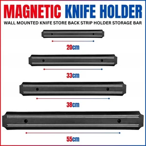 Magnetic Wall Mounted Knife Store Back Strip Kitchen Utensil Holder Storage Bar - Picture 1 of 14