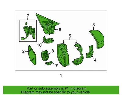 Honda 76250-TZ3-A31ZF Left Crystal Black Mirror 2017 Acura TLX New Genuine Foto 1 de 2