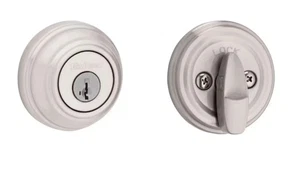 Kwikset 980 Deadbolt Keyed One Side Single Cylinder SmartKey Satin Nickel - Picture 1 of 3