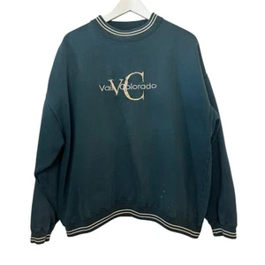 Vintage 90s Vail Colorado Gear Cotton Crewneck Sweatshirt Teal Pullover XL - Bild 1 von 14