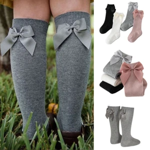 Baby Girls Socks New Toddlers Big Bow Knee High Long Soft Kids Socks winter gift - Picture 1 of 19