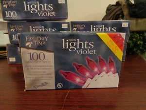 Holiday Time 100 Count VIOLET Incandescent Mini Christmas Lights - Picture 1 of 5