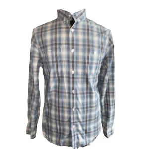 Medium Mountain Khakis blau braun kariertes Button Down Hemd Langarm - Bild 1 von 8