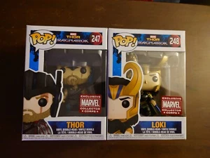 Funko Pop! Marvel Collector Corps Thor #247 & Loki #248 (Lot Of 2) Thor Ragnarok - Picture 1 of 9