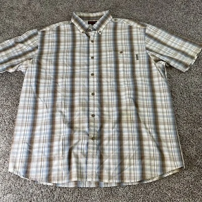 Wolverine Shirt Adult 2XL XXL Brown Plaid Button Up Outdoors Casual Mens - Image 1 of 4