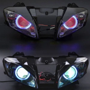 Fully Assembled Headlight Blue Angel Red Devil Eye Lamp For Yamaha YZF-R6 08-15 - Foto 1 di 12