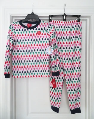 NWT Family PJs Tree Multi Color Kids Unisex 2 pc long sleeve Pajama Set 10-12 Lg - Image 1 of 4