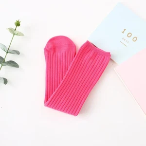 Children'S High Knee Socks Kids Baby Cotton Candy Color Stockings Long Leg Warme - Picture 1 of 10
