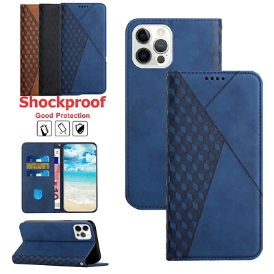 For iPhone 14 Plus 14 13 12 11 Pro Max XS XR Leather Wallet Magnet Stand Case - Image 1 of 4