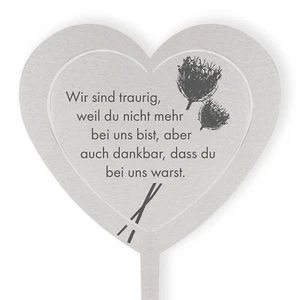 DOLORINO Grabstecker Edelstahl Herz 'Wir sind traurig' - Bild 1 von 6
