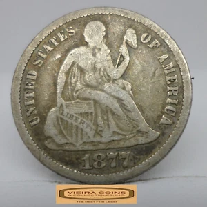 1877-CC Liberty Seated Silver Dime - #C41907NQ - Picture 1 of 2