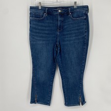 NYDJ Not your daughters jeans womens 14 blue chloe ankle zipper capri crop